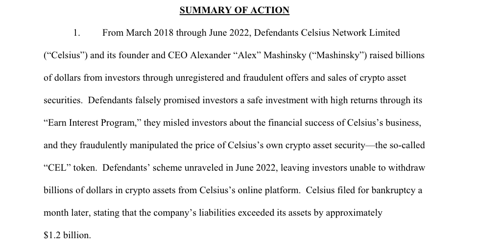 US SEC files lawsuit against Celsius and Alex Mashinsky