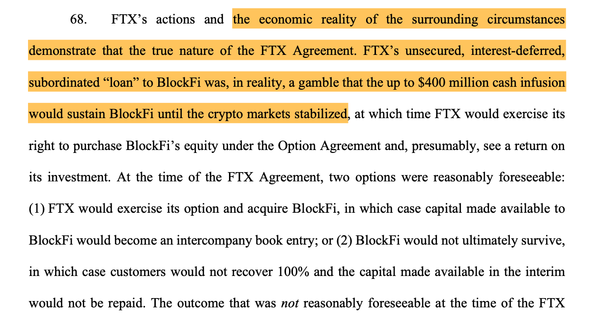 BlockFi argues FTX, Three Arrows Capital aren’t entitled to repayments