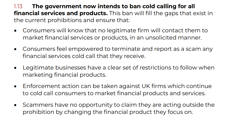 UK considers blanket ban on crypto investment cold calls