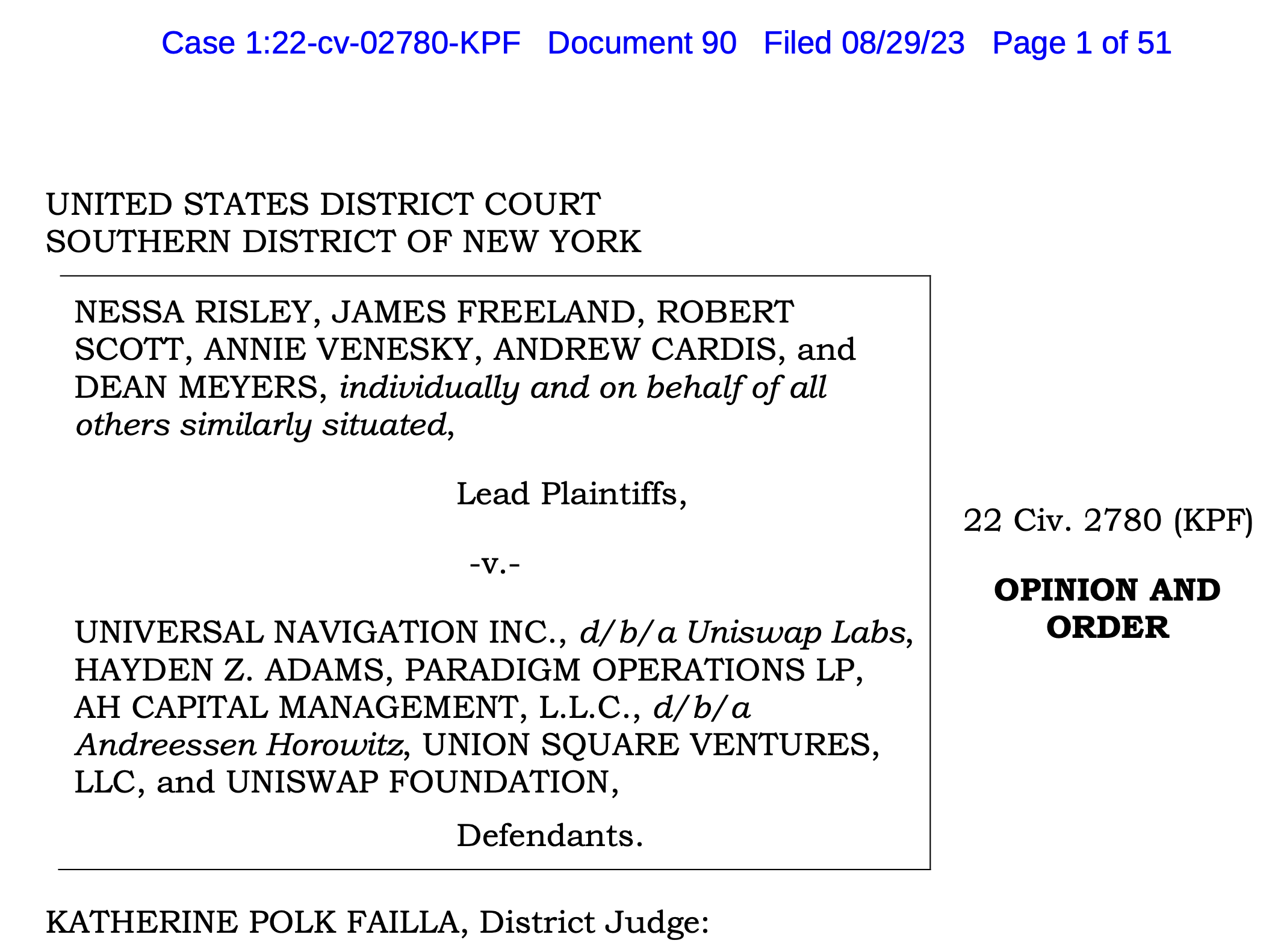 Judge dismisses class-action suit against Uniswap over token scam losses