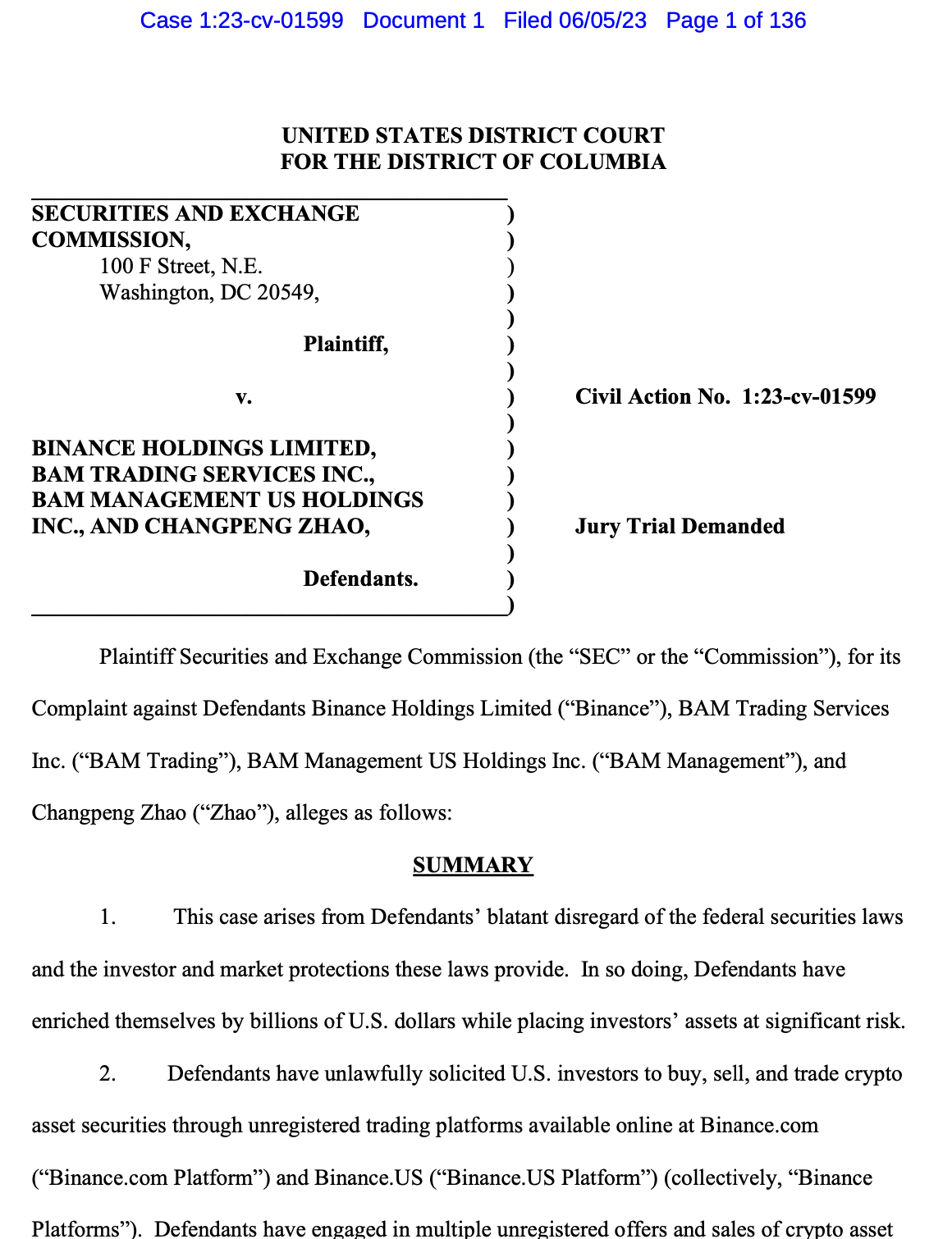 Binance settles with US government: Timeline of enforcement actions