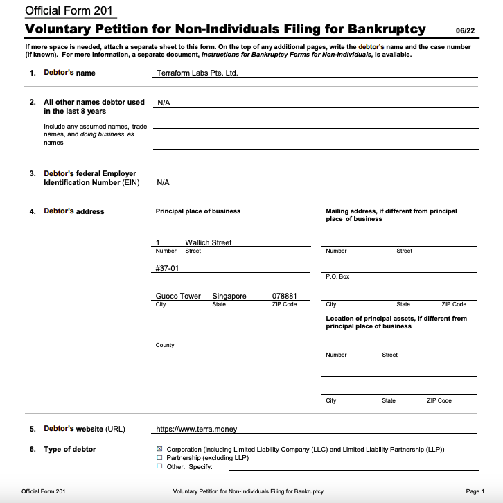 Do Kwon’s Terraform Labs files for Chapter 11 bankruptcy protection